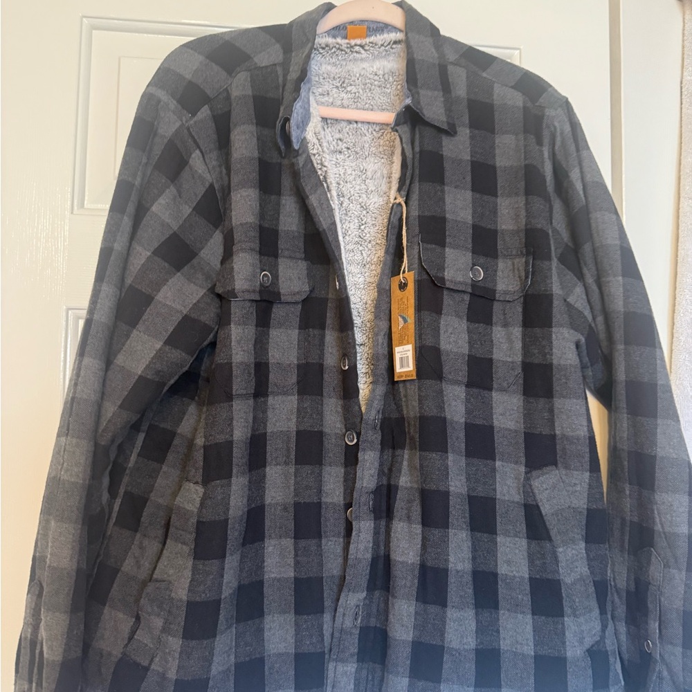 Men's Black and Gray Checkered Jacket